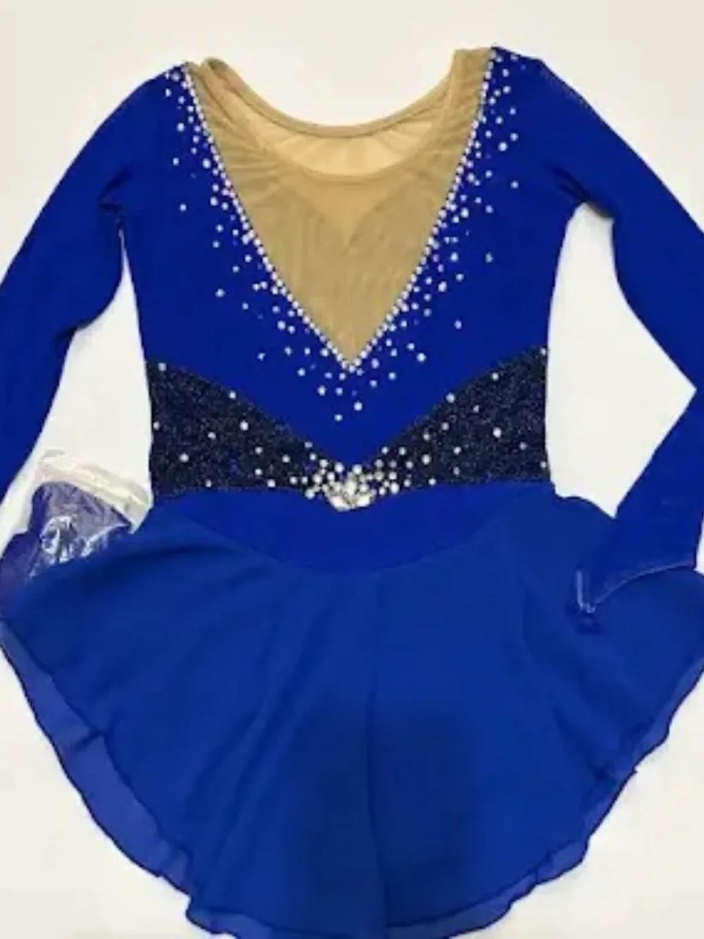 New Blue Crystal Figure Skating Dress 12